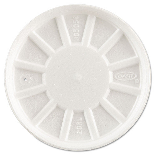 Dart Vented Foam Lids， Fits 6 oz to 32 oz Cups， White， 50 Pack， 10 Packs/Carton (20RL) - Mycitystee