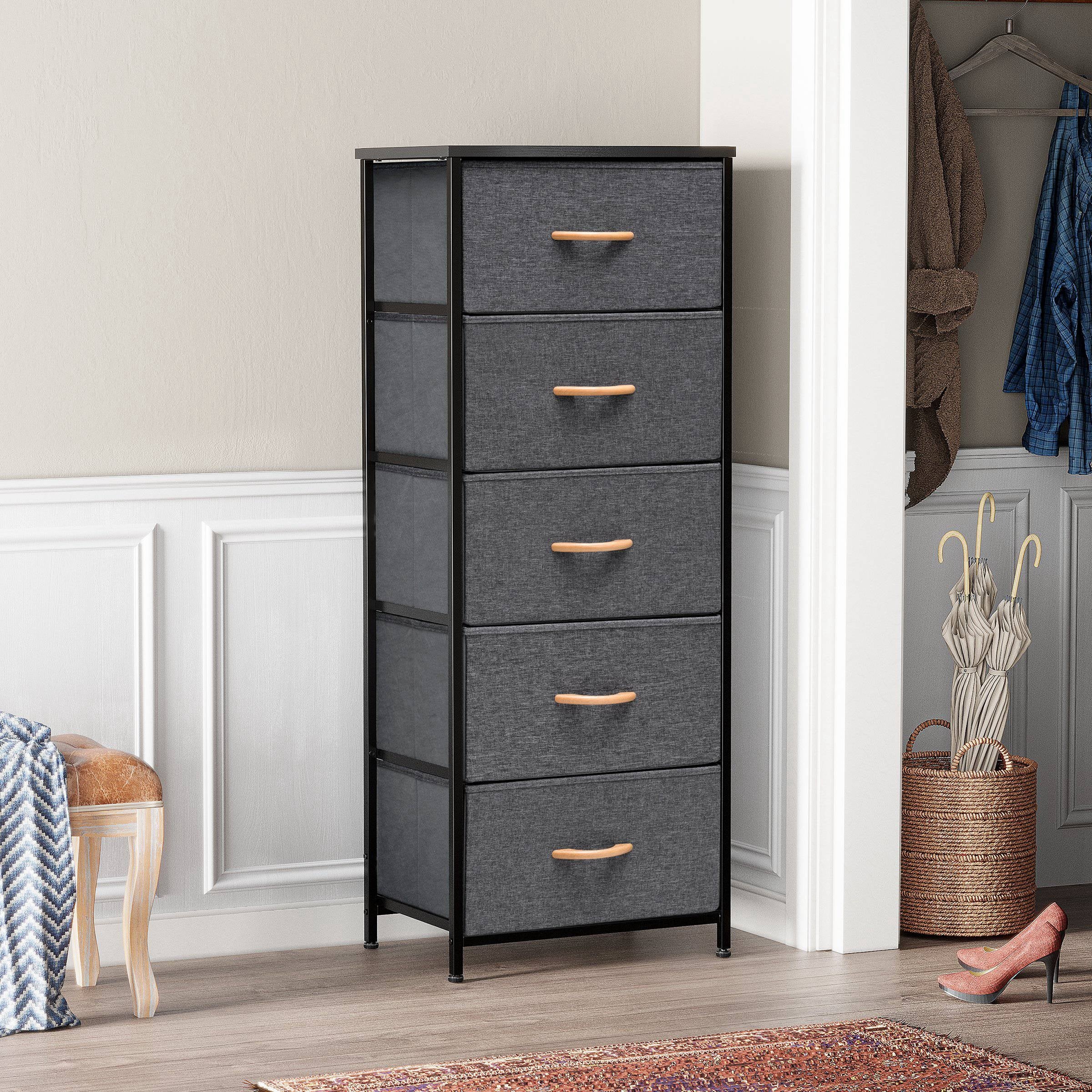 VredHom Vertical Dresser Storage Tower with 5 Drawers Organizer Unit - - 37823591 - Mycitystee