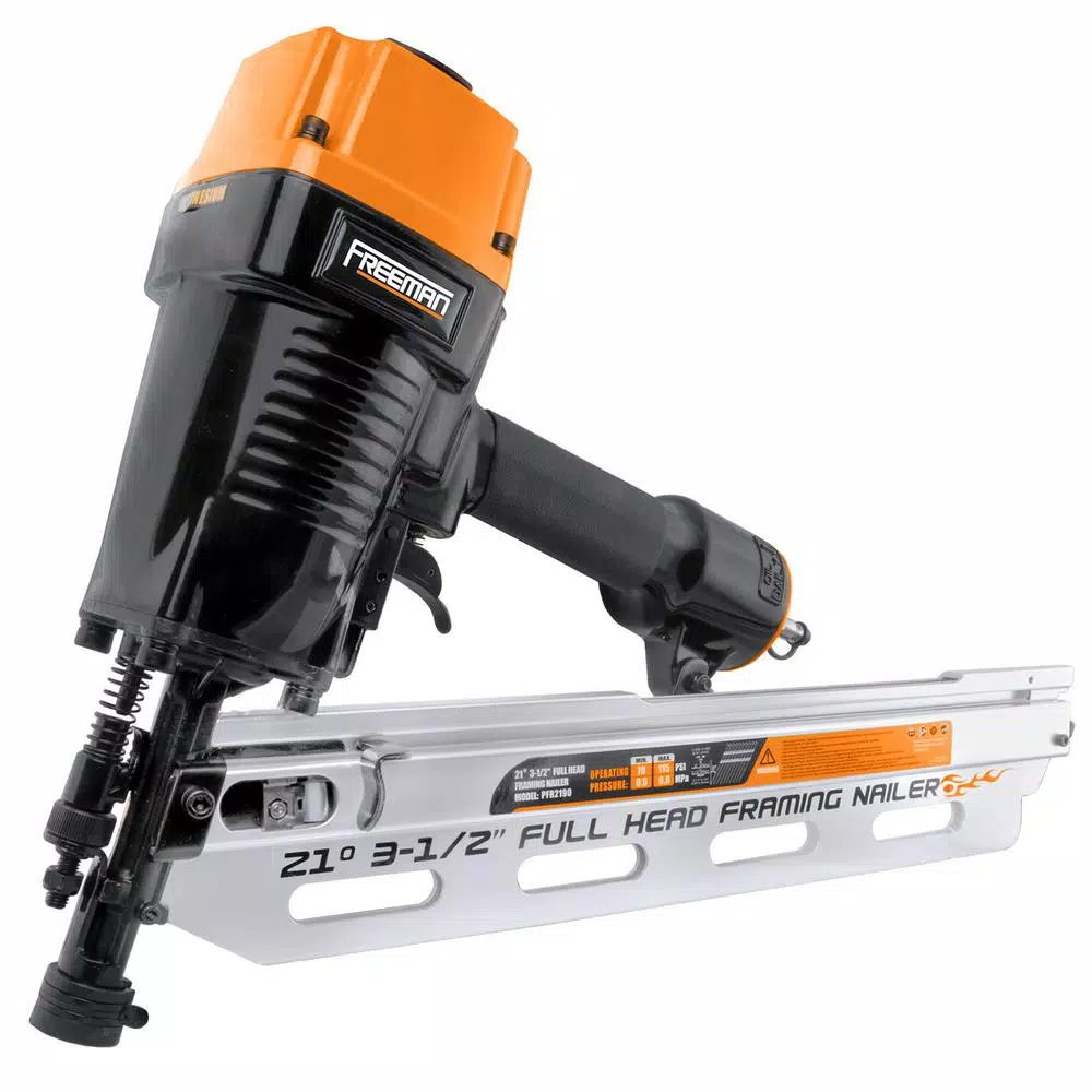Freeman Pneumatic 21-Degree 3-1/2 in. Full Round Head Framing Nailer with Case and#8211; XDC Depot - Mycitystee