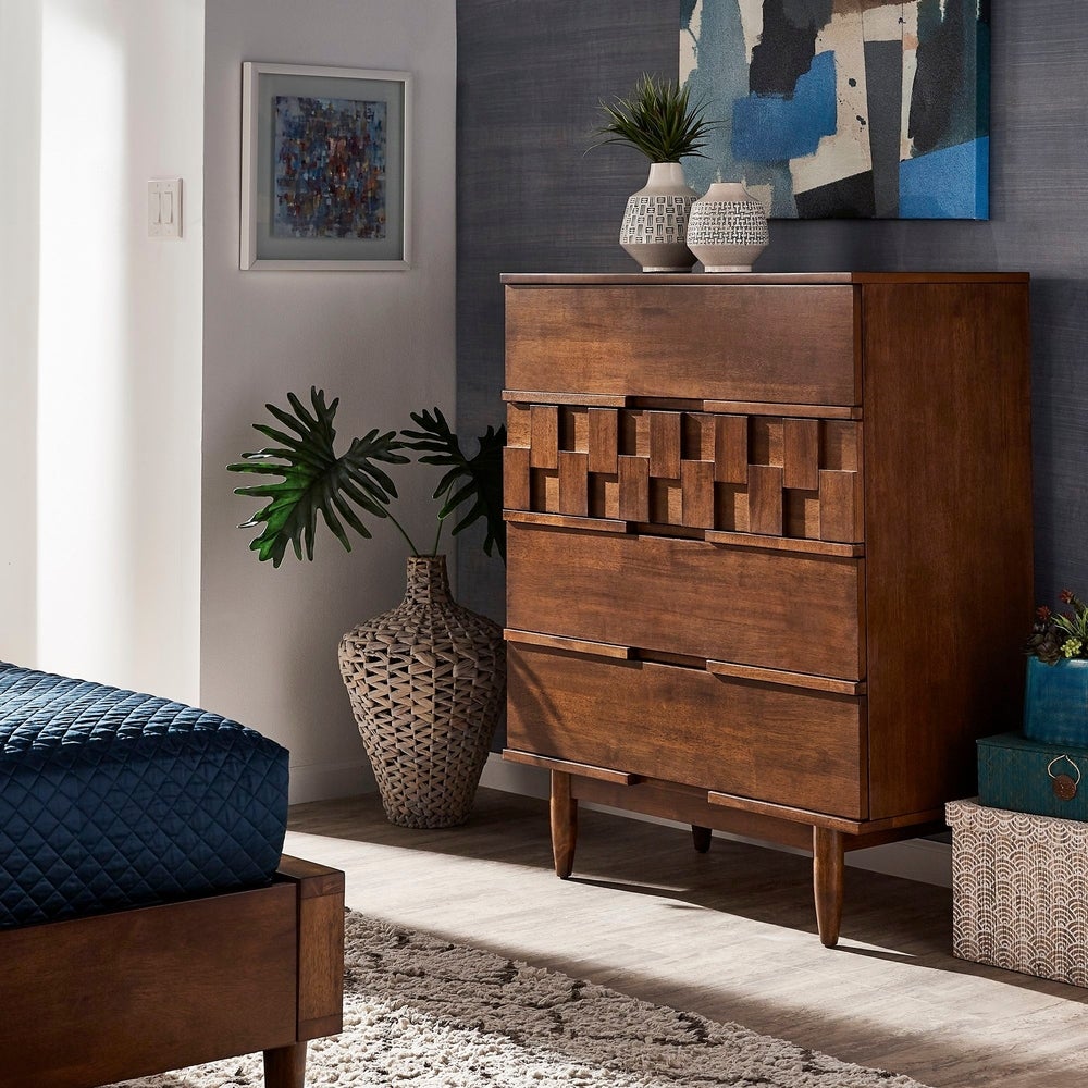 Kieran Mid-Century Wood 4-Drawer Chest by iNSPIRE Q Modern - - 28964959 - Mycitystee