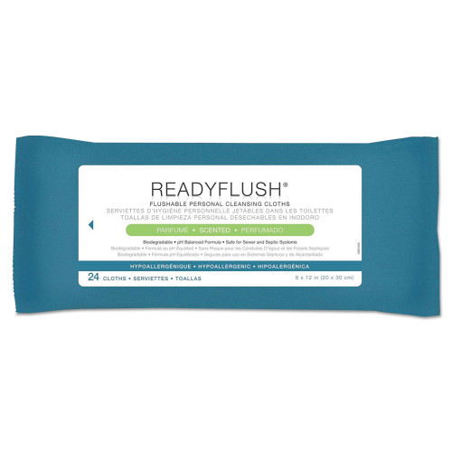 Medline ReadyFlush Biodegradable Flushable Wipes， 8 x 12， 24/Pack (MSC263810) - Mycitystee
