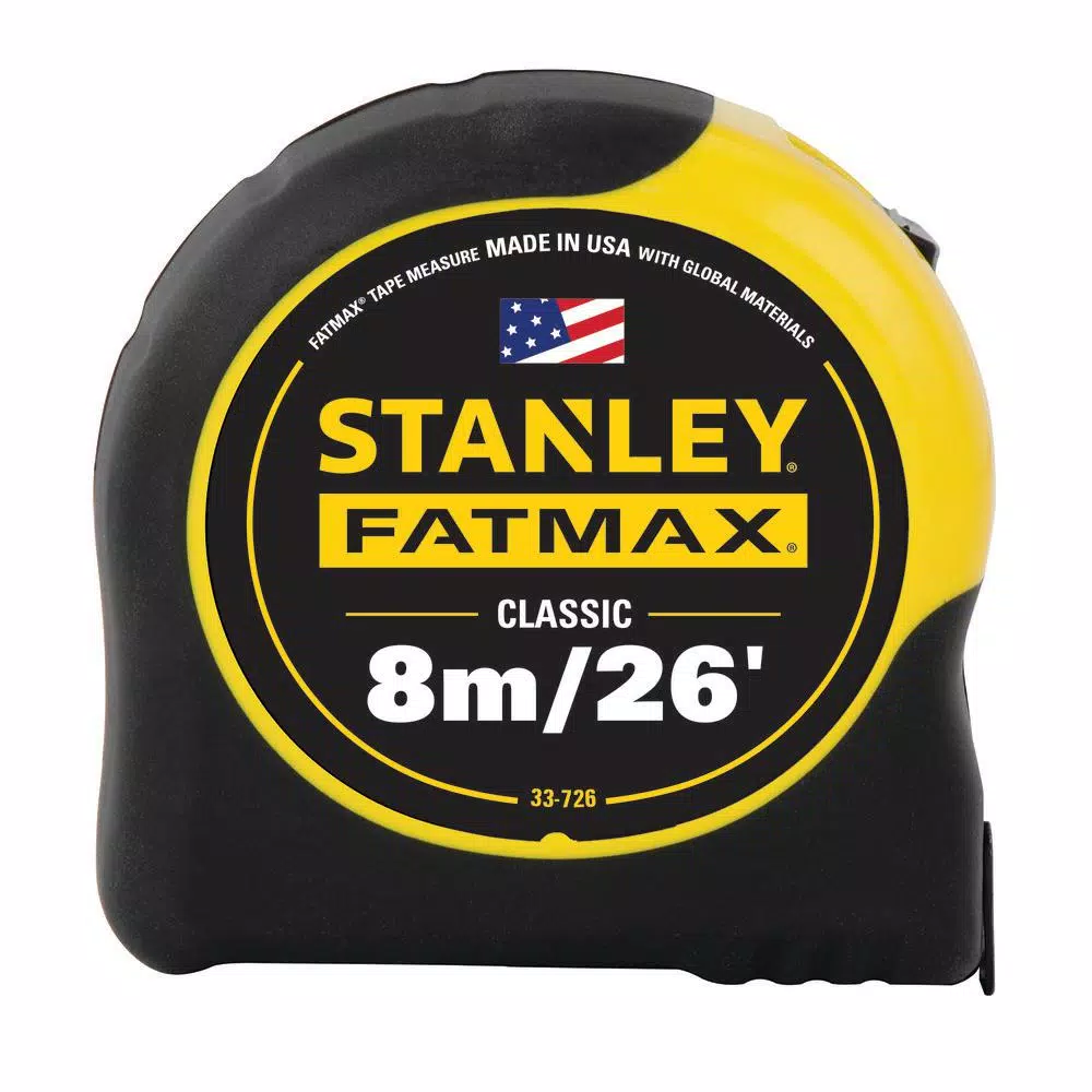 Stanley 8m / 26 ft. FATMAX Tape Measure (Metric / English Scale) and#8211; XDC Depot - Mycitystee
