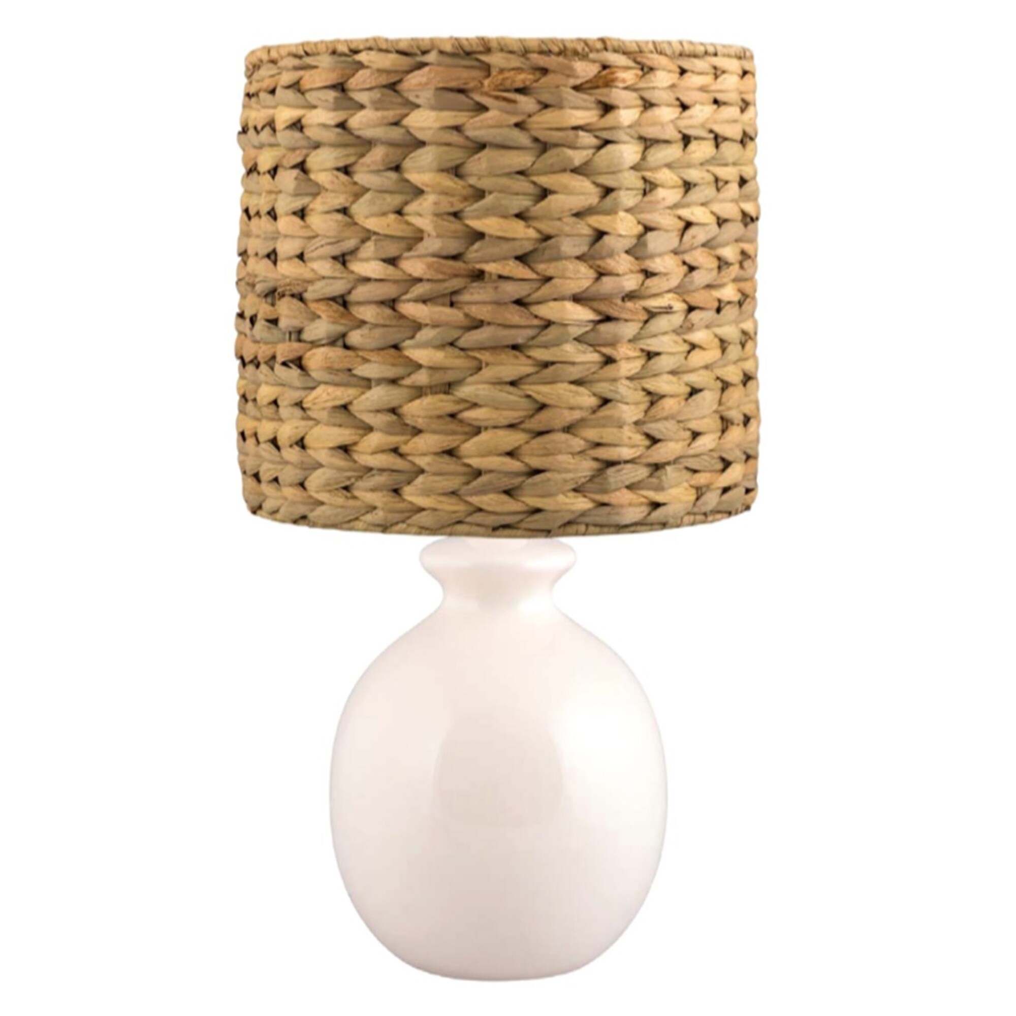 Fangio Lighting's m.r.8946 21 in. Smooth Round Vase Ceramic Table Lamp in White - Mycitystee