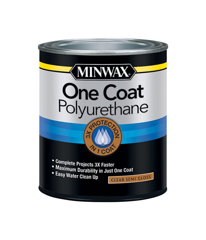 Minwax One Coat Transparent Semi-Gloss Crystal Clear Water-Based Polyurethane 1 qt - Mycitystee