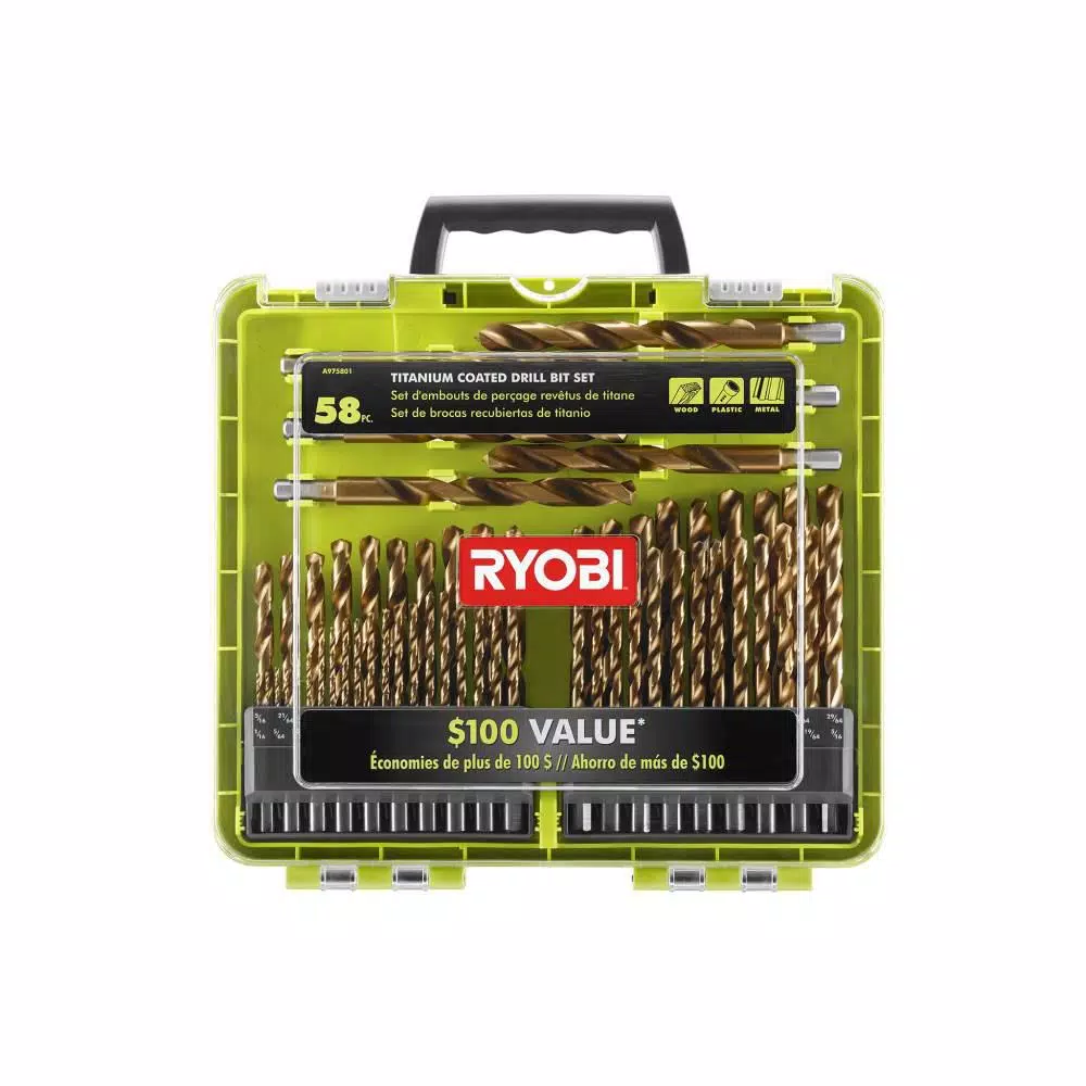 RYOBI Titanium Coated Drill Bit Set (58-Piece) and#8211; XDC Depot - Mycitystee