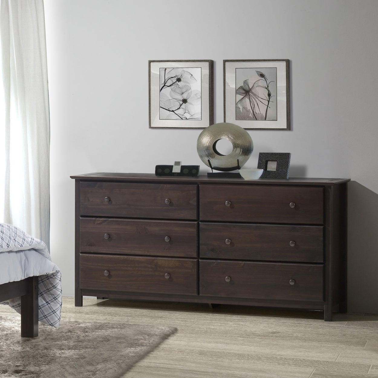 Grain Wood Furniture Shaker-style 6-drawer Solid Wood Dresser - - 10034725 - Mycitystee