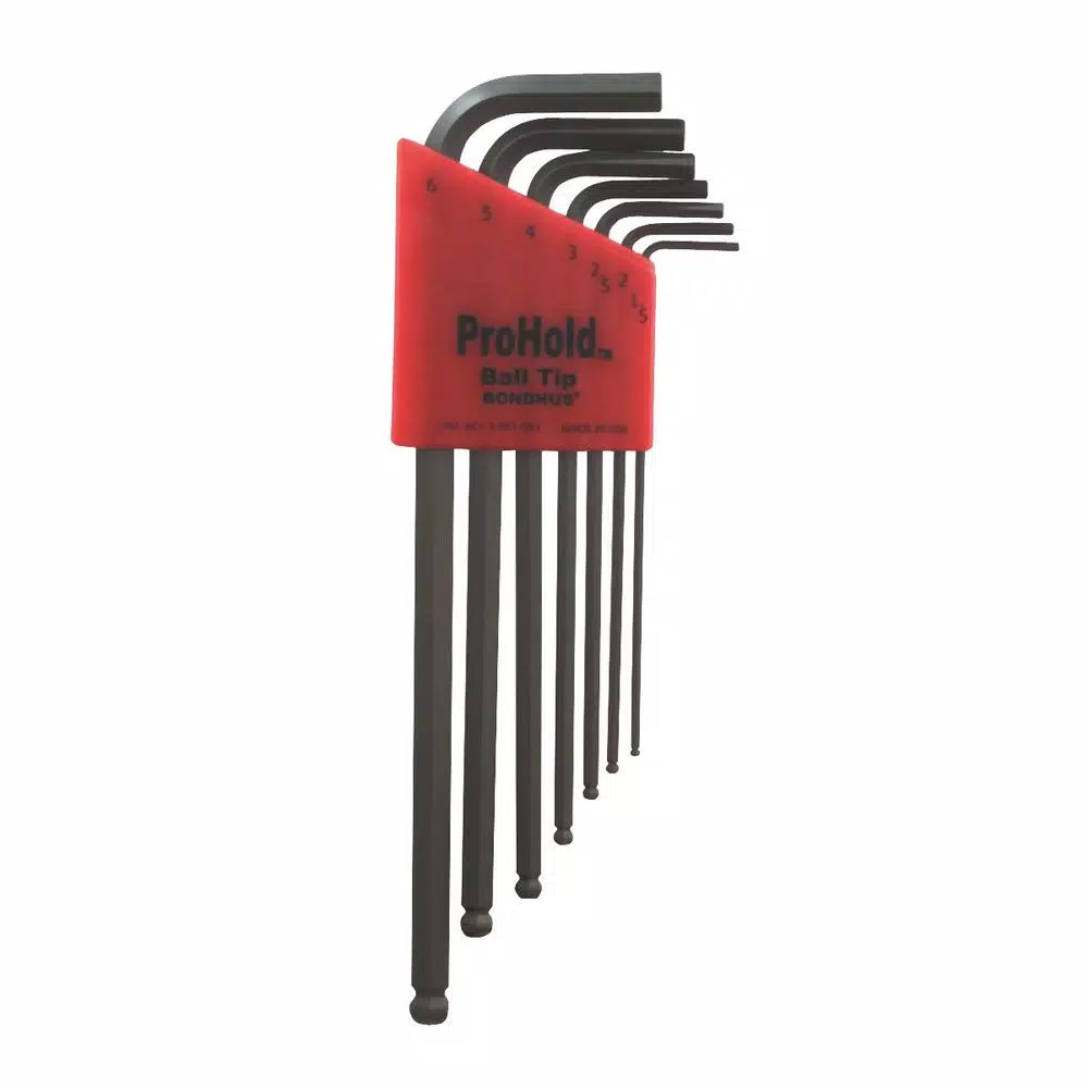 Bondhus Metric ProHold Ball End L-Wrench Set with ProGuard Finish (7-Piece) and#8211; XDC Depot - Mycitystee