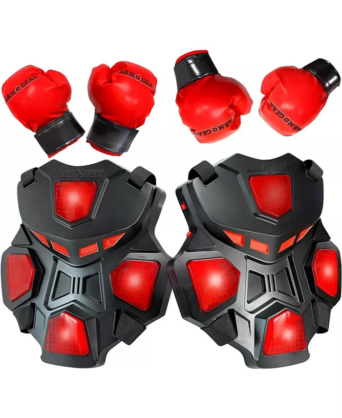 Kidzlane ArmoGear Electronic Boxing Toy for Kids | Interactive Boxing Game with 3 Play Modes， Includes 2 Pairs Boxing Gloves | Cool Toy for Teen Boys - Mycitystee