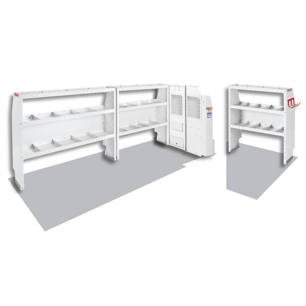 Commercial Shelving Package for Full-Size, 155 Inch Wheel Base GM Savana and Chevrolet Express Vans - Mycitystee