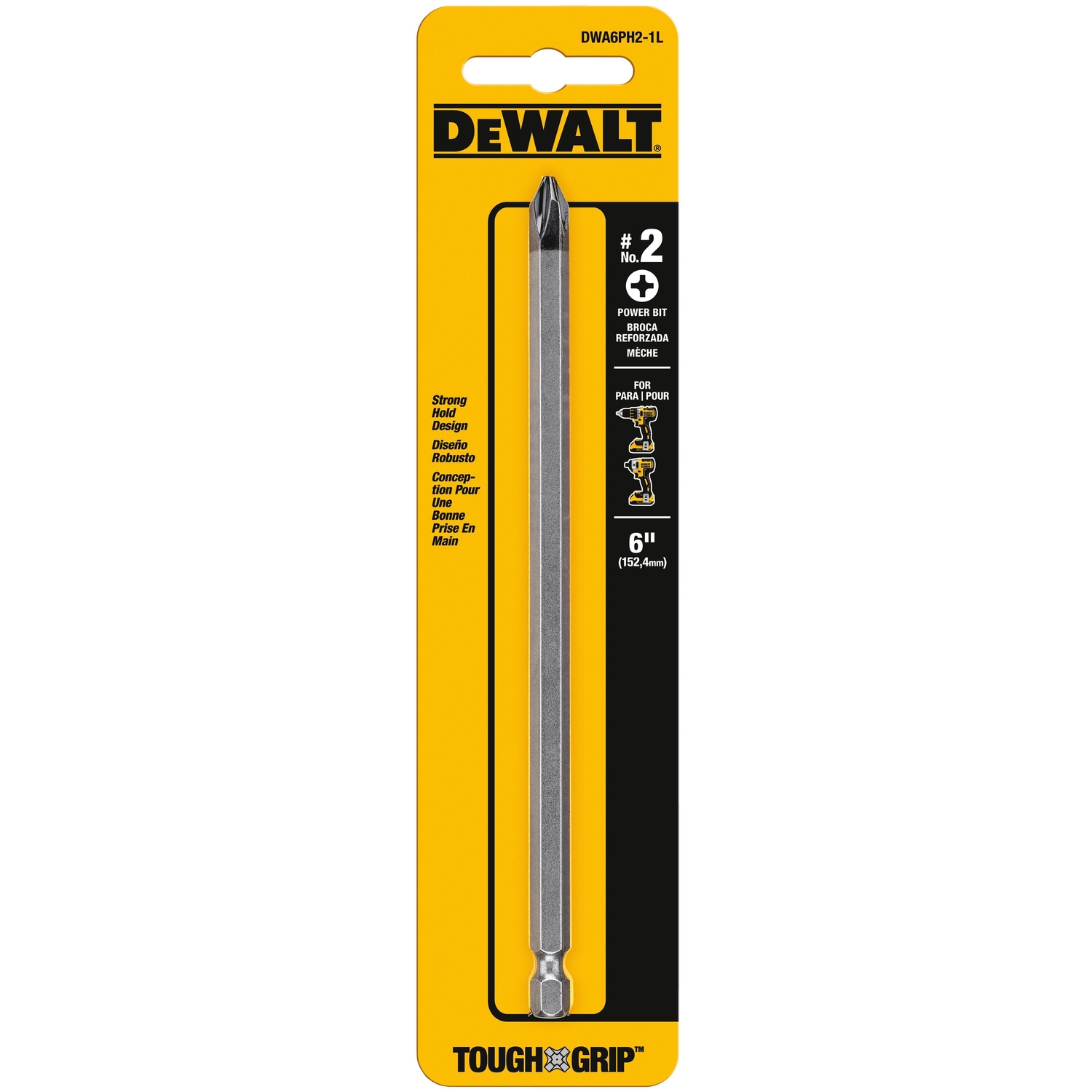 DeWalt Max Fit Phillips #2 X 6 in. L Power Bit S2 Tool Steel 1 pc - Mycitystee