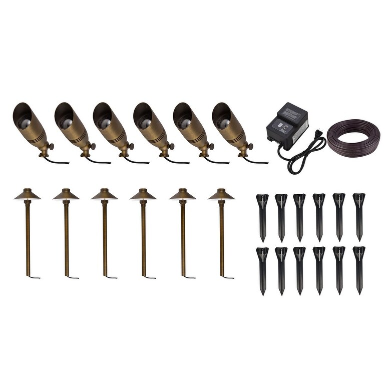 August Brass Landscape Lighting Kit 1 Pack of 12 - 6 inch - Mycitystee