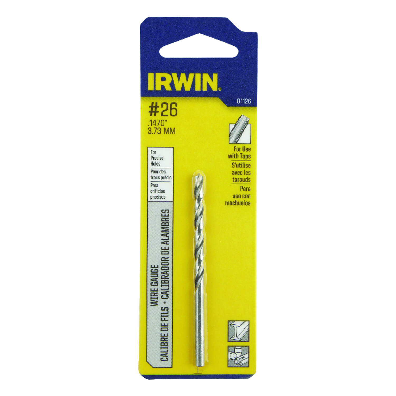 Irwin #26 X 3 in. L High Speed Steel Jobber Length Wire Gauge Bit 1 pk - Mycitystee
