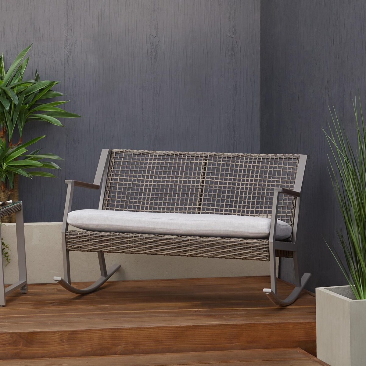 Lakeview Covewood Aluminum Rocker Bench - Mycitystee