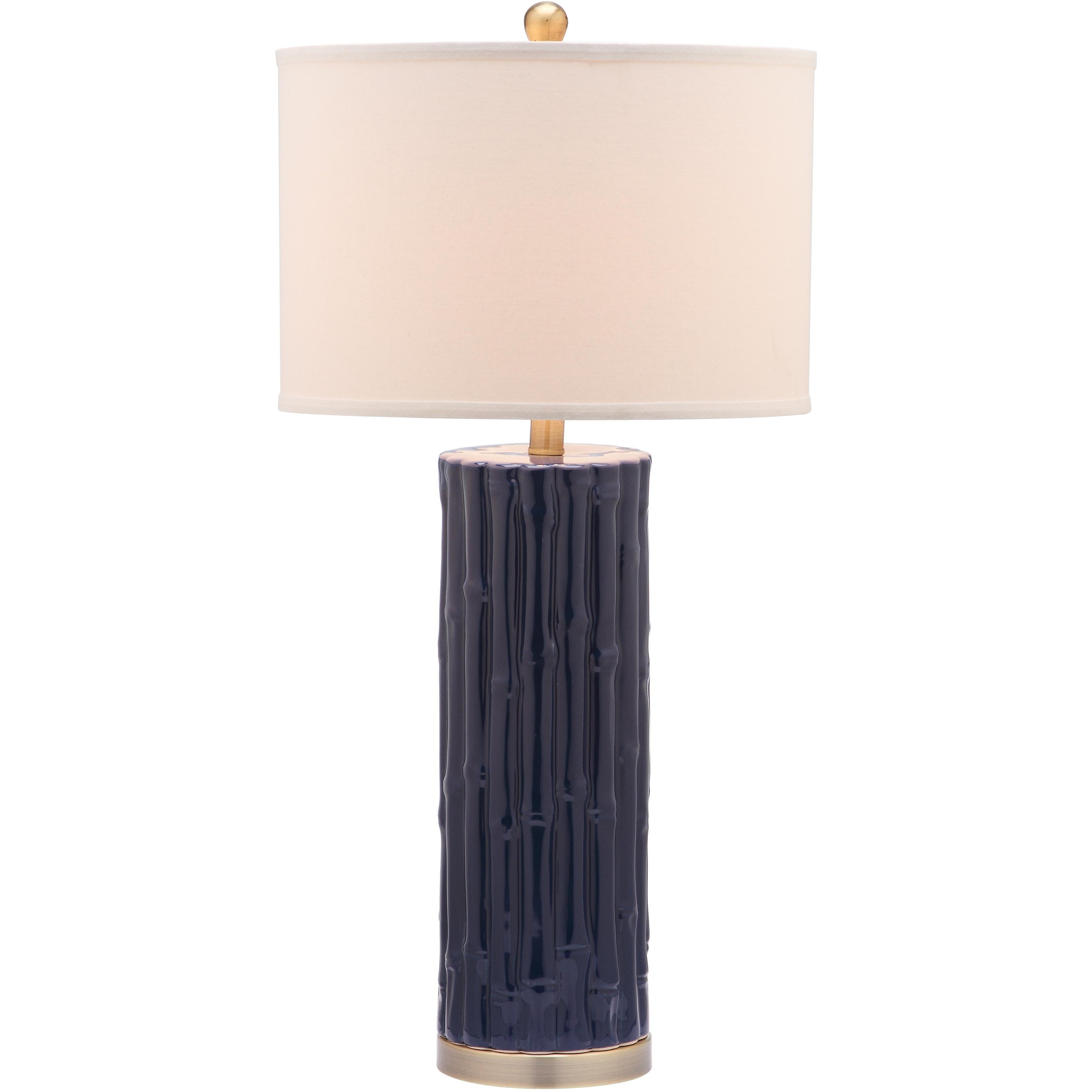 SAFAVIEH Lighting 31-inch Navy Bamboo Column Table Lamp (Set of 2) - 17