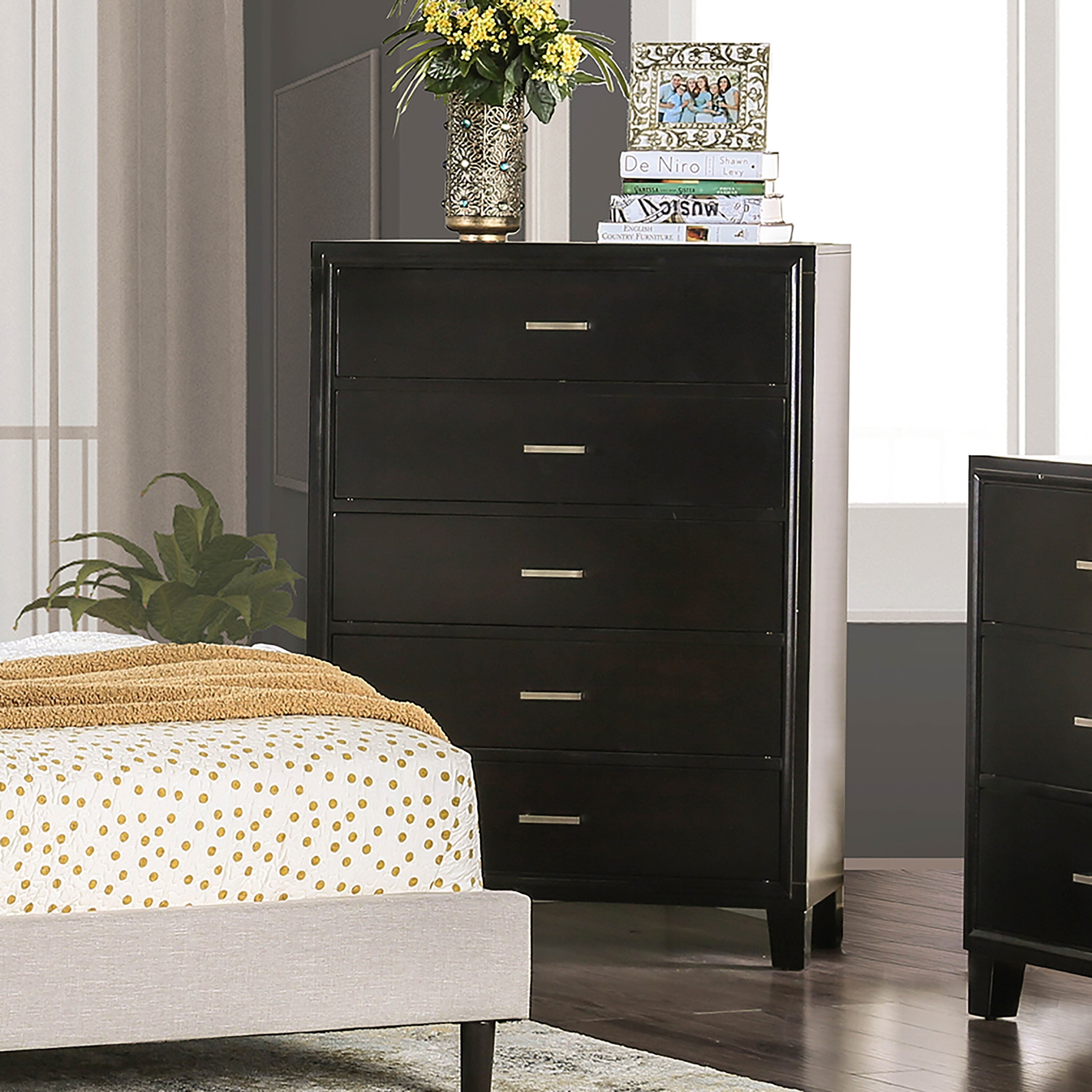 Furniture of America Kema Contemporary Brown Cherry 5-drawer Chest - - 25982518 - Mycitystee