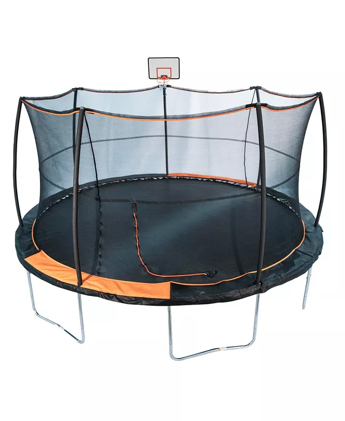 JumpKing Trampoline with Basketball Hoop and Ball， 180