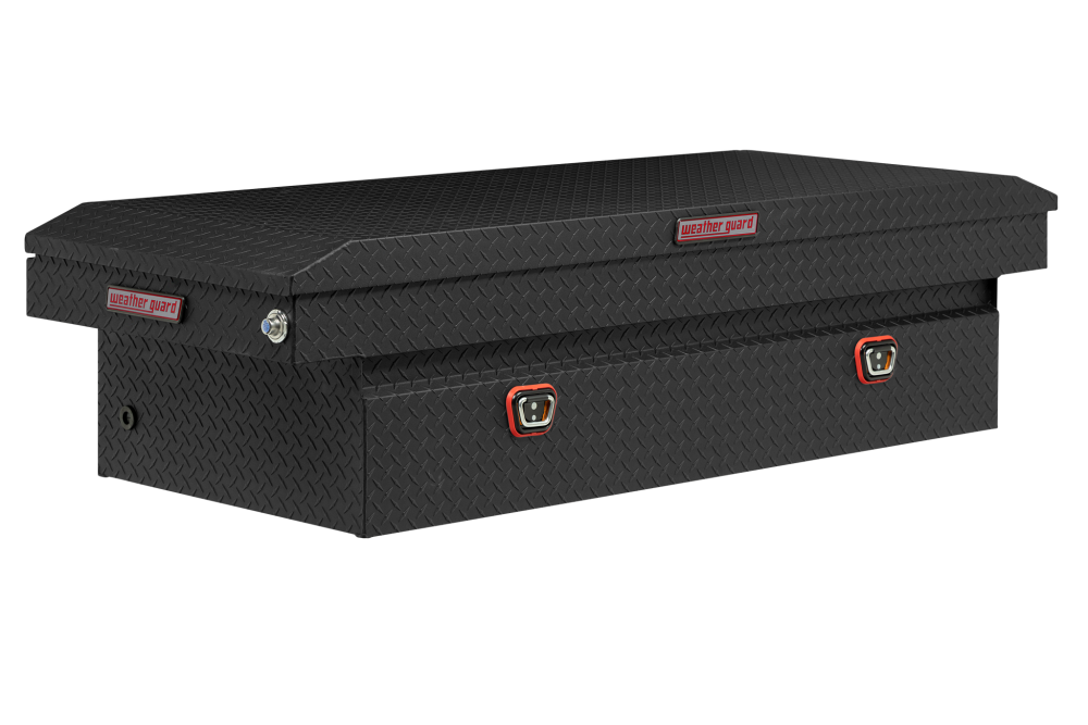 Weather Guard Saddle Truck Tool Box Aluminum Full Extra Wide Textured Matte Black - Mycitystee