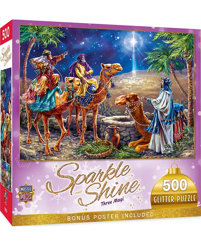 MasterPieces Puzzles Holiday Glitter Christmas- Three Magi 500 Piece Puzzle - Mycitystee