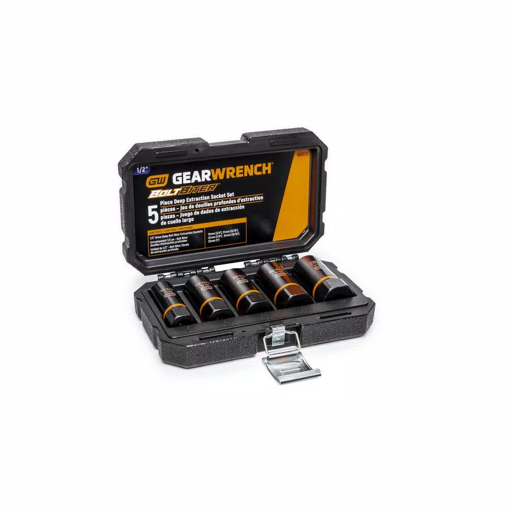 GEARWRENCH 1/2 in. Drive Bolt Biter Deep Extraction Socket Set (5-Pieces) and#8211; XDC Depot - Mycitystee