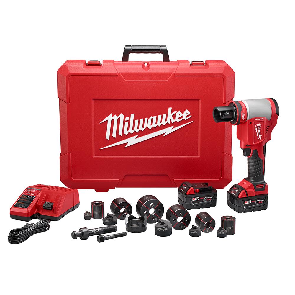 Milwaukee M18 FORCE LOGIC 10-Ton Knockout Tool 1/2 in. to 2 in. Kit 2676-22 from Milwaukee - Mycitystee