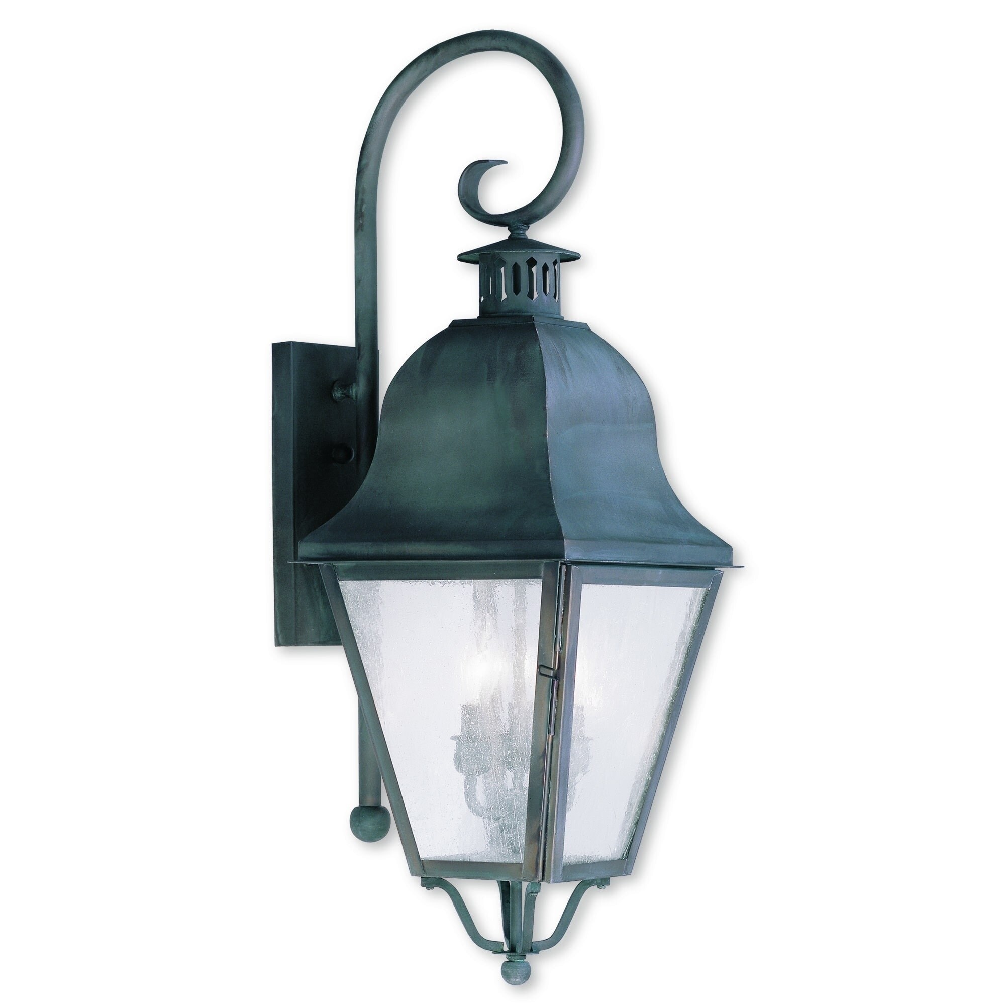 Livex Lighting Amwell Black Brass 3-light Outdoor Wall Lantern Shopping - The Best Deals on Outdoor Wall Lanterns | 18909472 - Mycitystee