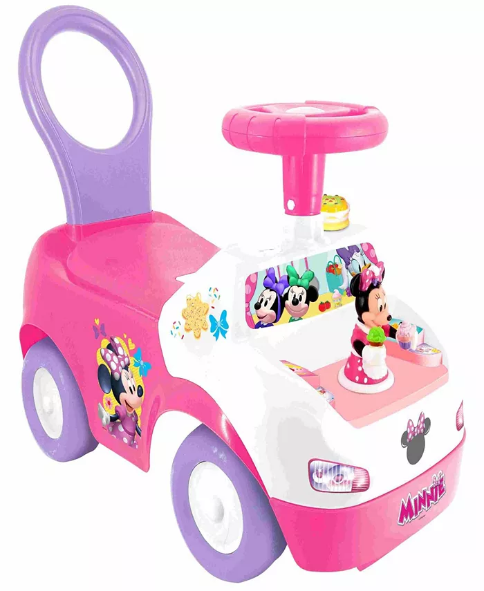 Disney Minnie Mouse Lights and Sounds Ice-Cream Car Ride-on Foot to Floor Kids Push Pull Car - Mycitystee