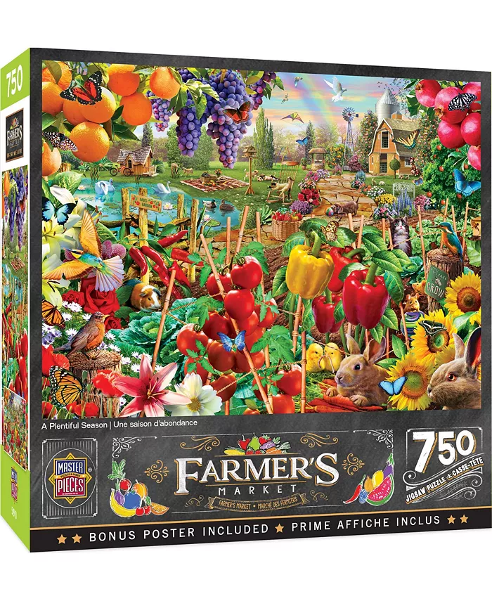 MasterPieces Puzzles Farmer's Market - A Plentiful Season 750 Piece Puzzle - Mycitystee
