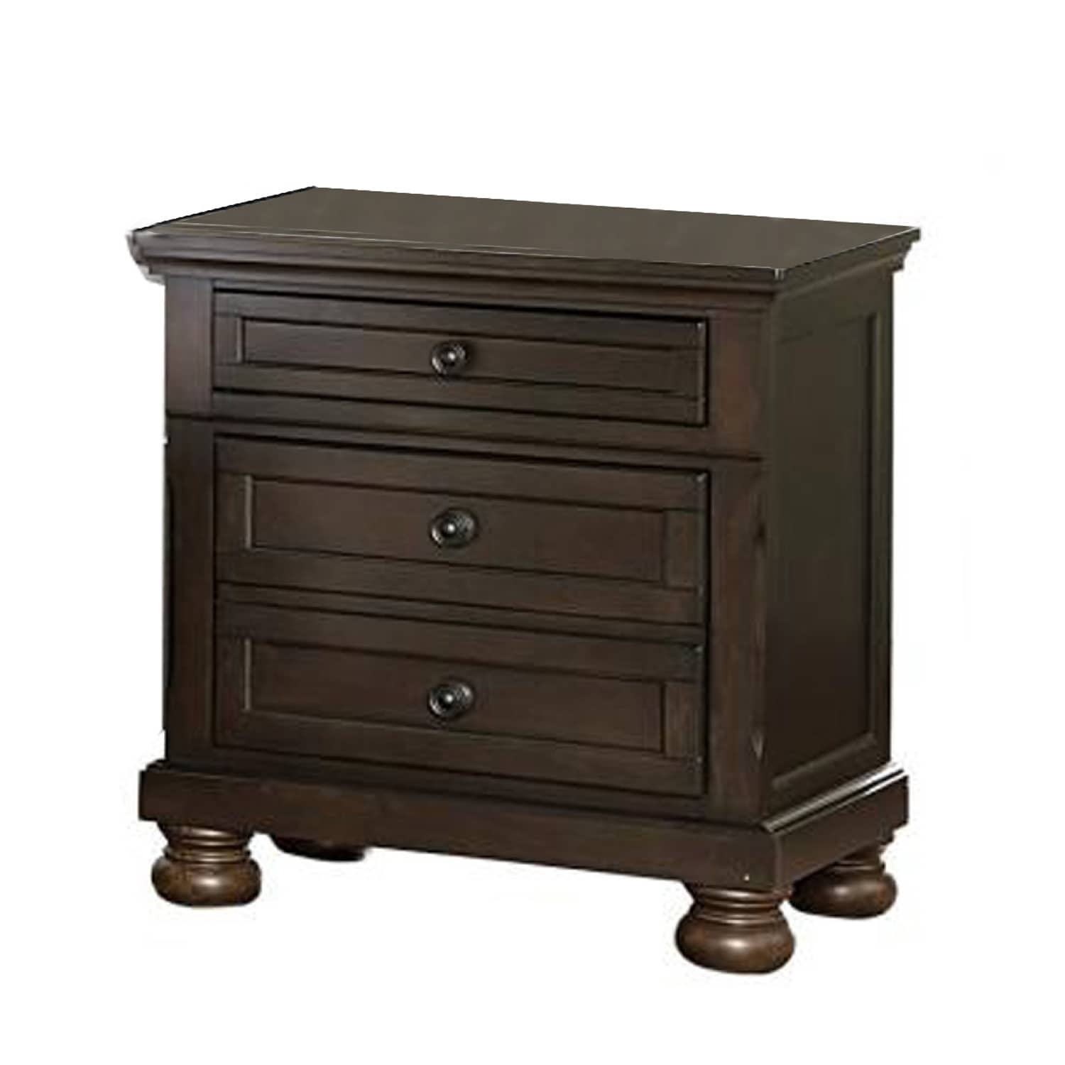 Wooden Mid Century Design Night Stand Chest With Hidden Drawer， Dark Brown - - 37170015 - Mycitystee