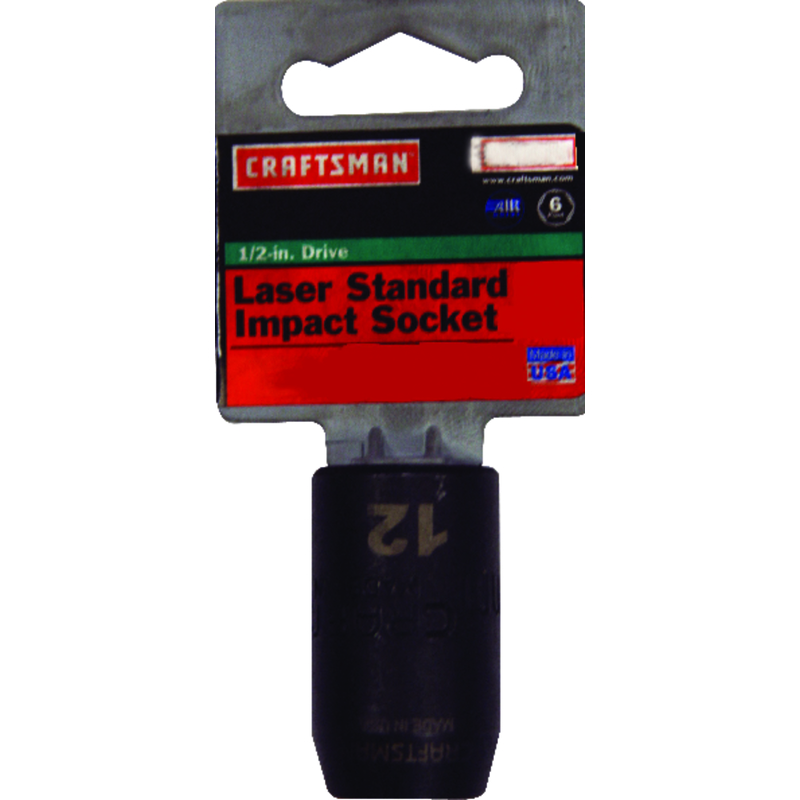 Craftsman 12 mm X 1/2 in. drive Metric 6 Point Standard Impact Socket 1 pc - Mycitystee