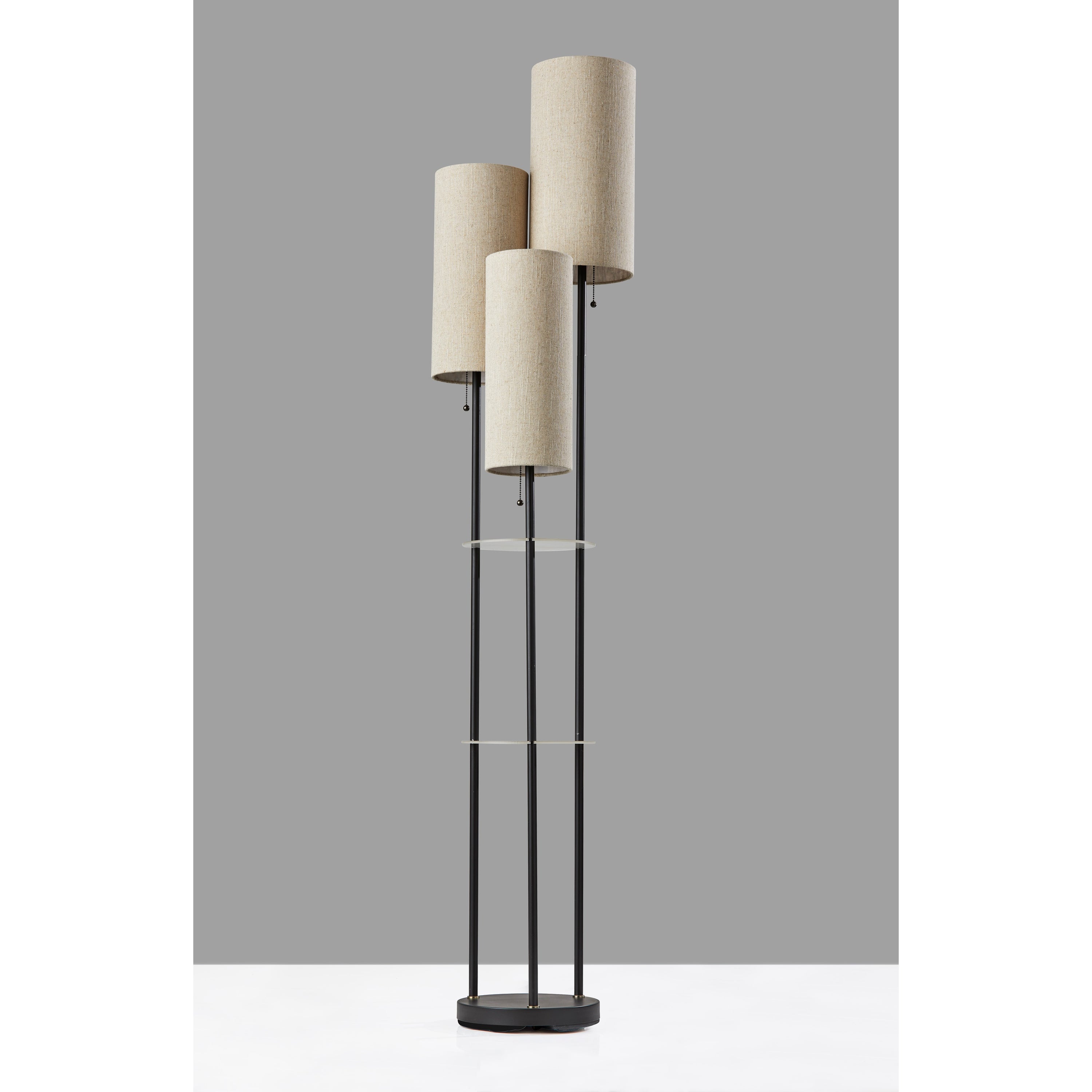 Trio Shelf Floor Lamp in Matte Black Finish - Black Finish - Mycitystee