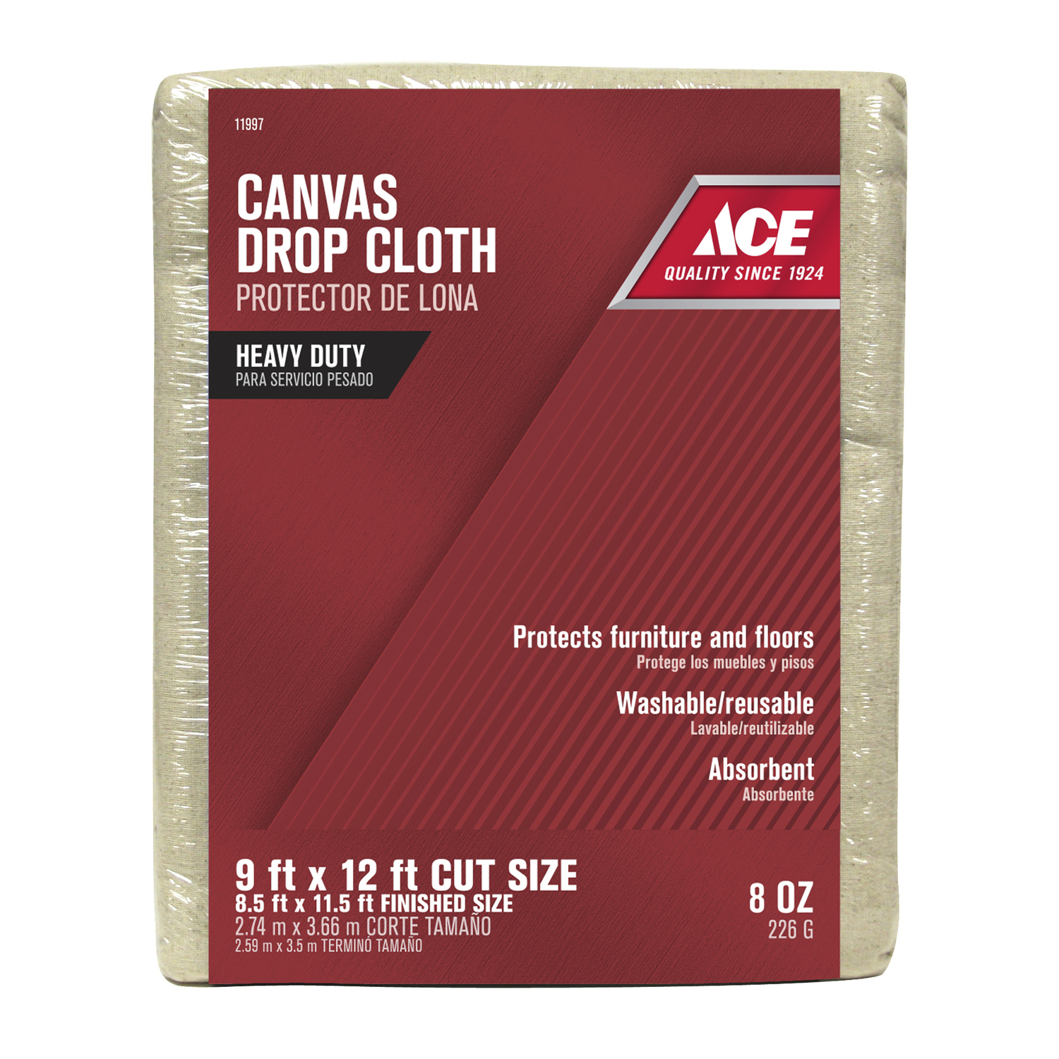 Ace 9 ft. W X 12 ft. L 8 oz Canvas Drop Cloth 1 pk - Mycitystee