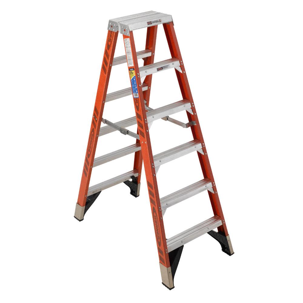 6-ft Fiberglass 375-lb Type IAA Twin-Step Ladder - Mycitystee