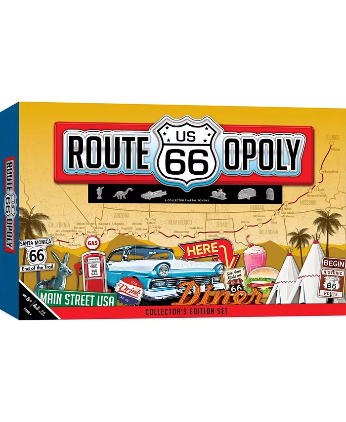 MasterPieces Puzzles MasterPieces Opoly Family Board Games - Route 66 Opoly - Mycitystee