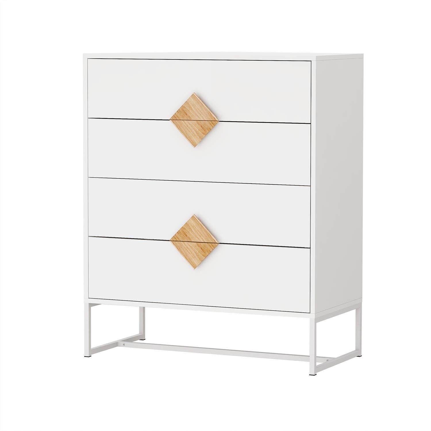 4 Drawer Dresser， Modern Chest Storage Cabinet for Bedroom and Living Room - as picture - - 37668835 - Mycitystee