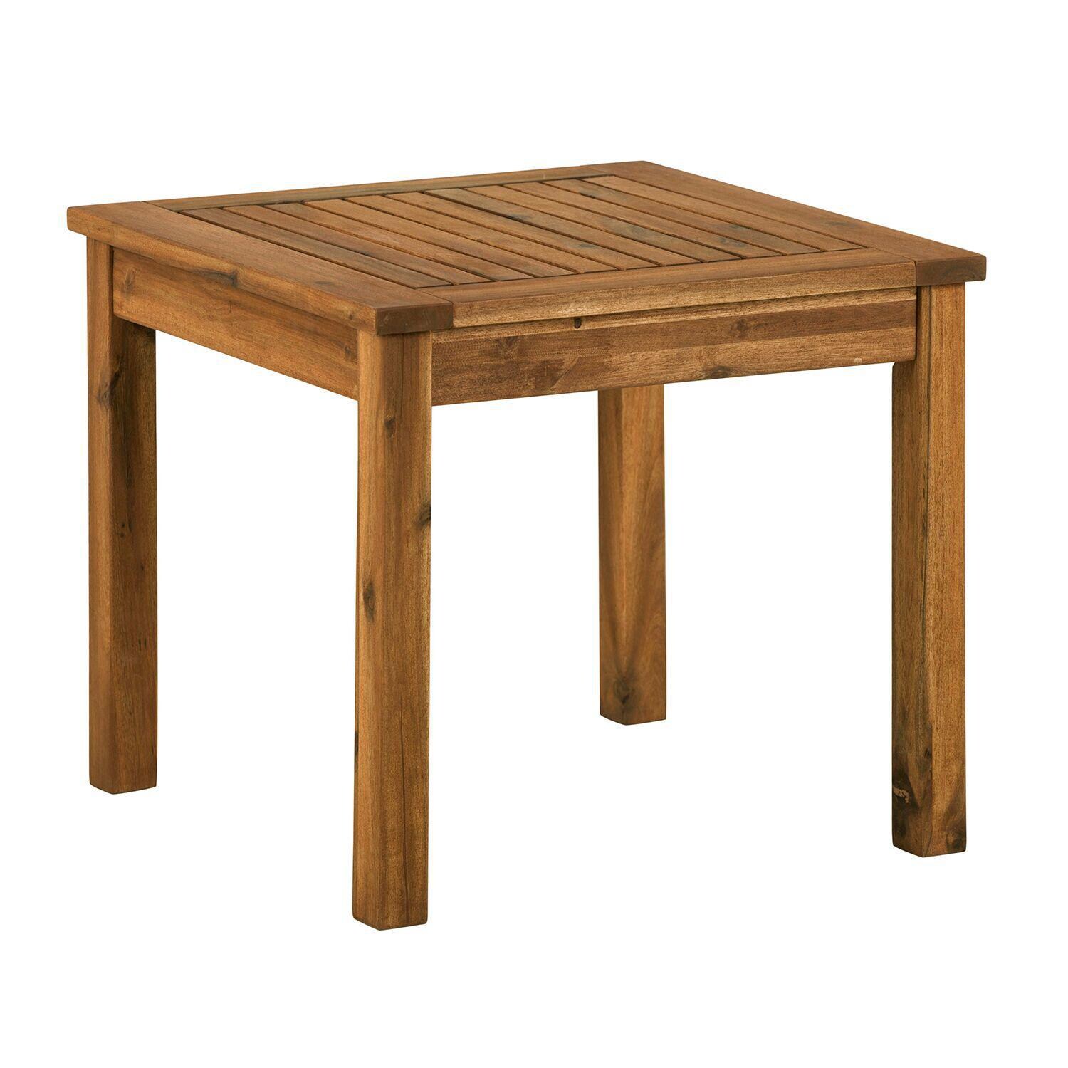 Ultimate Patio Horizon Way 20 Inch Square Brown Acacia Patio End Table - Mycitystee