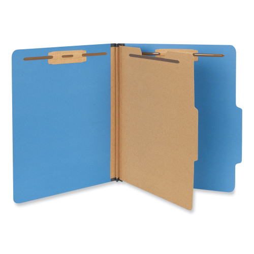 Universal Bright Colored Pressboard Classification Folders， 1 Divider， Letter Size， Cobalt Blue， 10/Box (10201) - Mycitystee