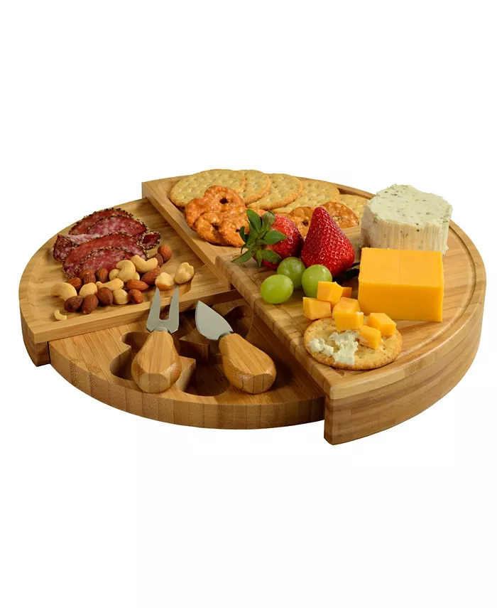 Picnic At Ascot Florence Multilevel Transforming Bamboo Cheese Board with Tools - Mycitystee