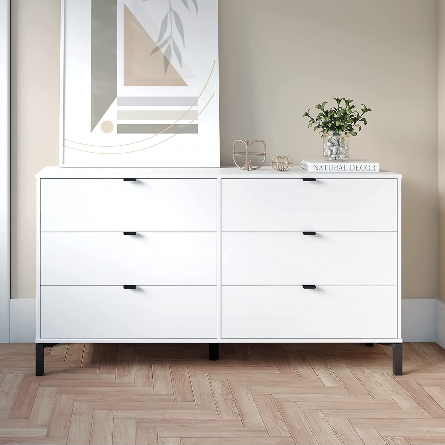 Minimalist 6-Drawer Dresser - Double Wooden Decor - - 37064314 - Mycitystee