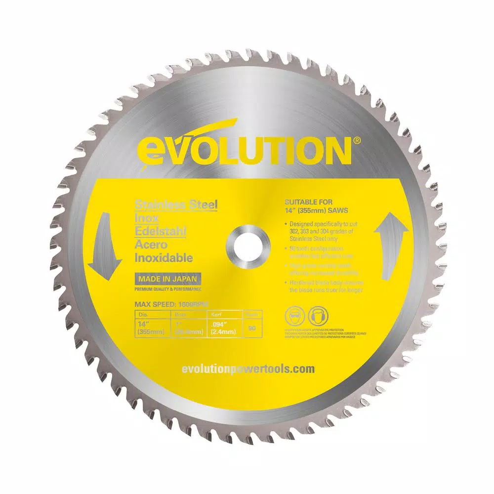 Evolution Power Tools 14 in. 90-Teeth Stainless-Steel Cutting Saw Blade and#8211; XDC Depot - Mycitystee