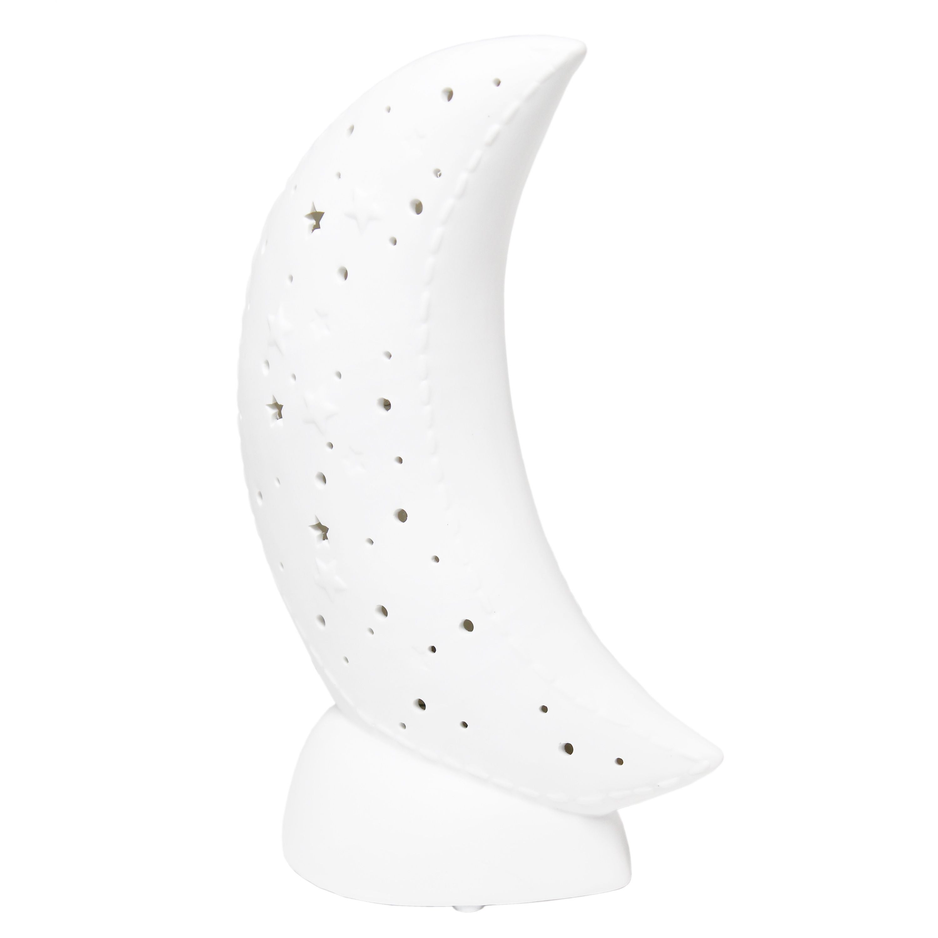 Simple Designs Porcelain Moon Shaped Table Lamp - 6.69
