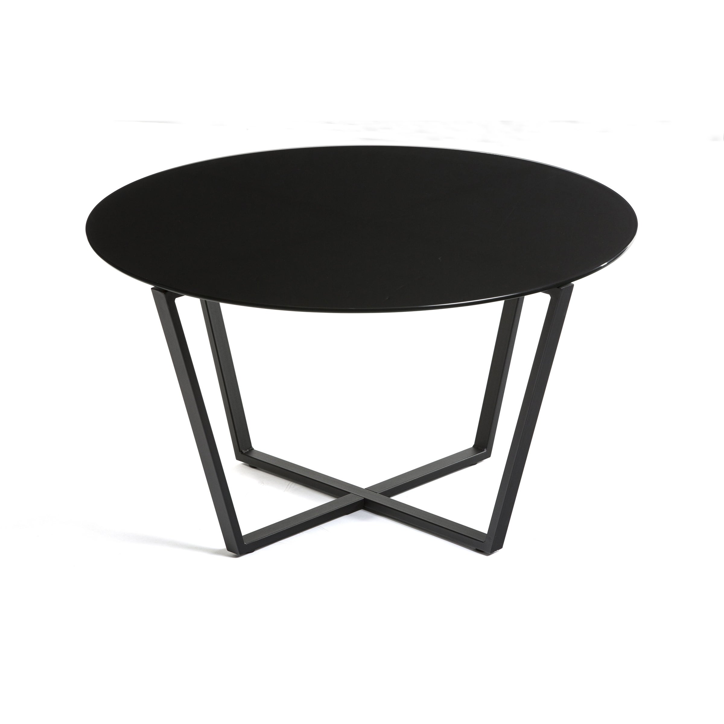 Round Metro Glass Coffee Table - Black - Mycitystee