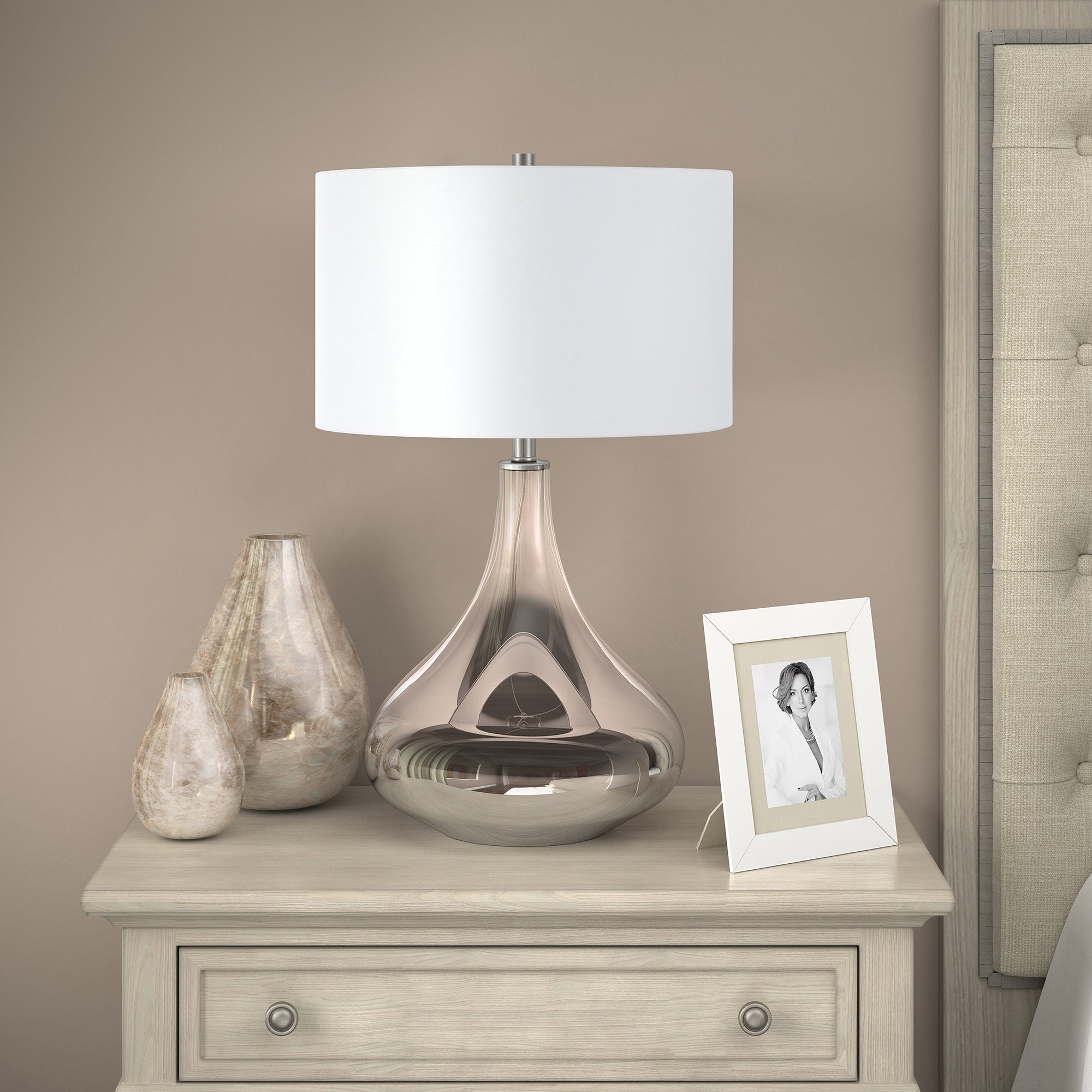 Miroir Glam Table Lamp in Silver Smoked Chrome Ombre Finish - Mycitystee