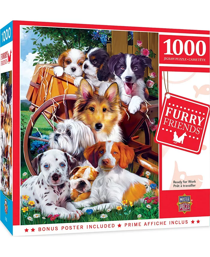 MasterPieces Puzzles Furry Friends - Ready for Work 1000 Piece Adult Jigsaw Puzzle - Mycitystee