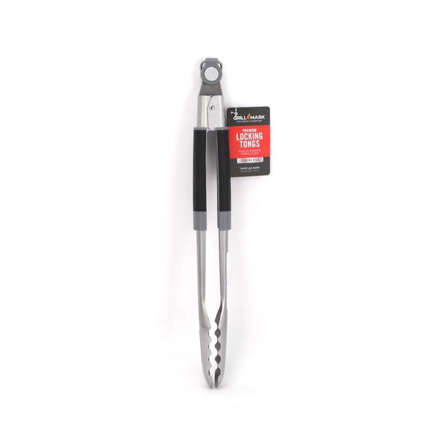 Grill Mark Stainless Steel Black/Silver Grill Tongs 1 pk - Mycitystee