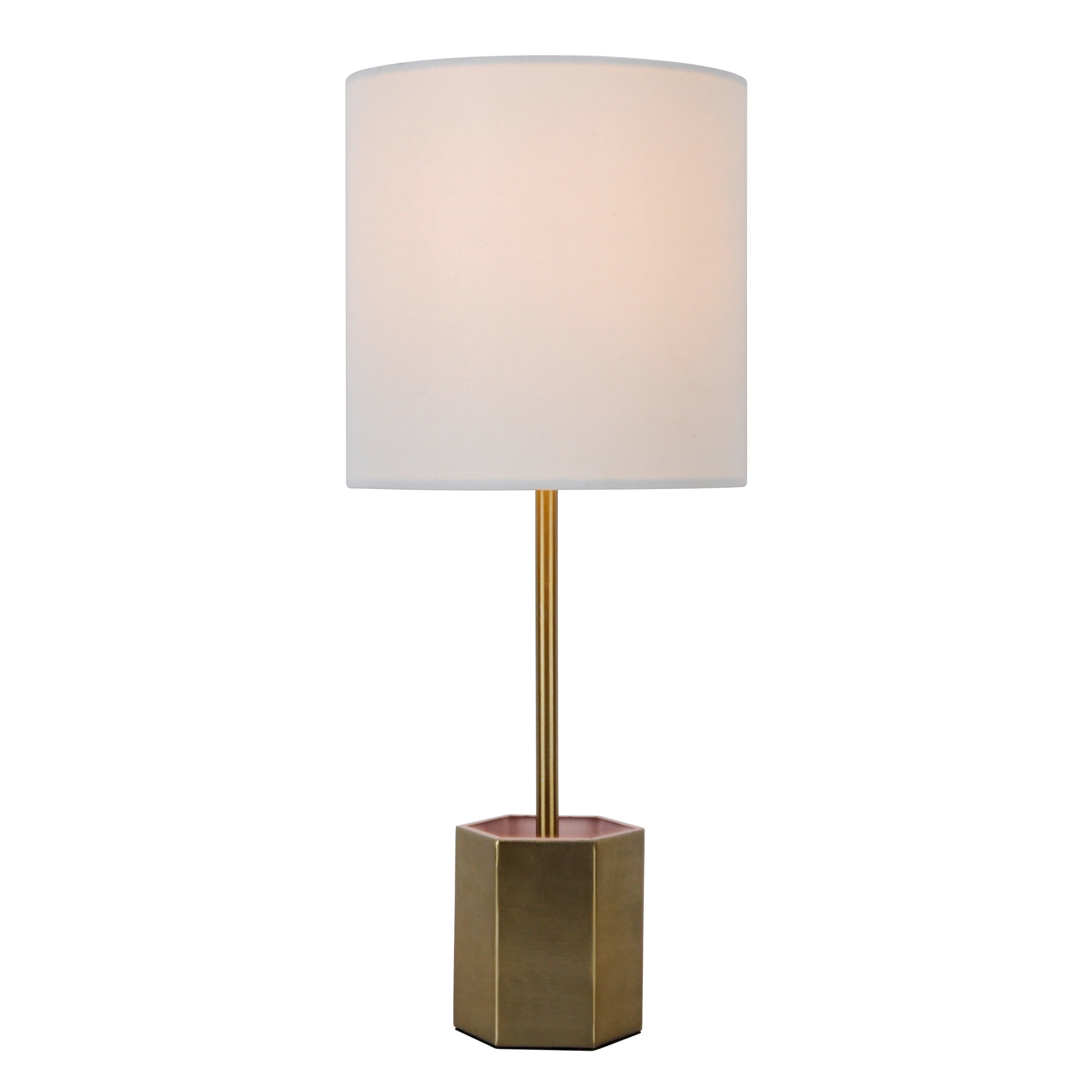 Jade Candlestick Table Lamp with Organizer Tray， Brass - N/A - Mycitystee