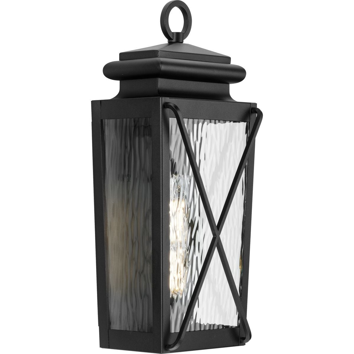 Wakeford One-Light Textured Black Transitional Outdoor Small Wall Lantern - 8 in x 5.75 in x 17.88 in - Mycitystee
