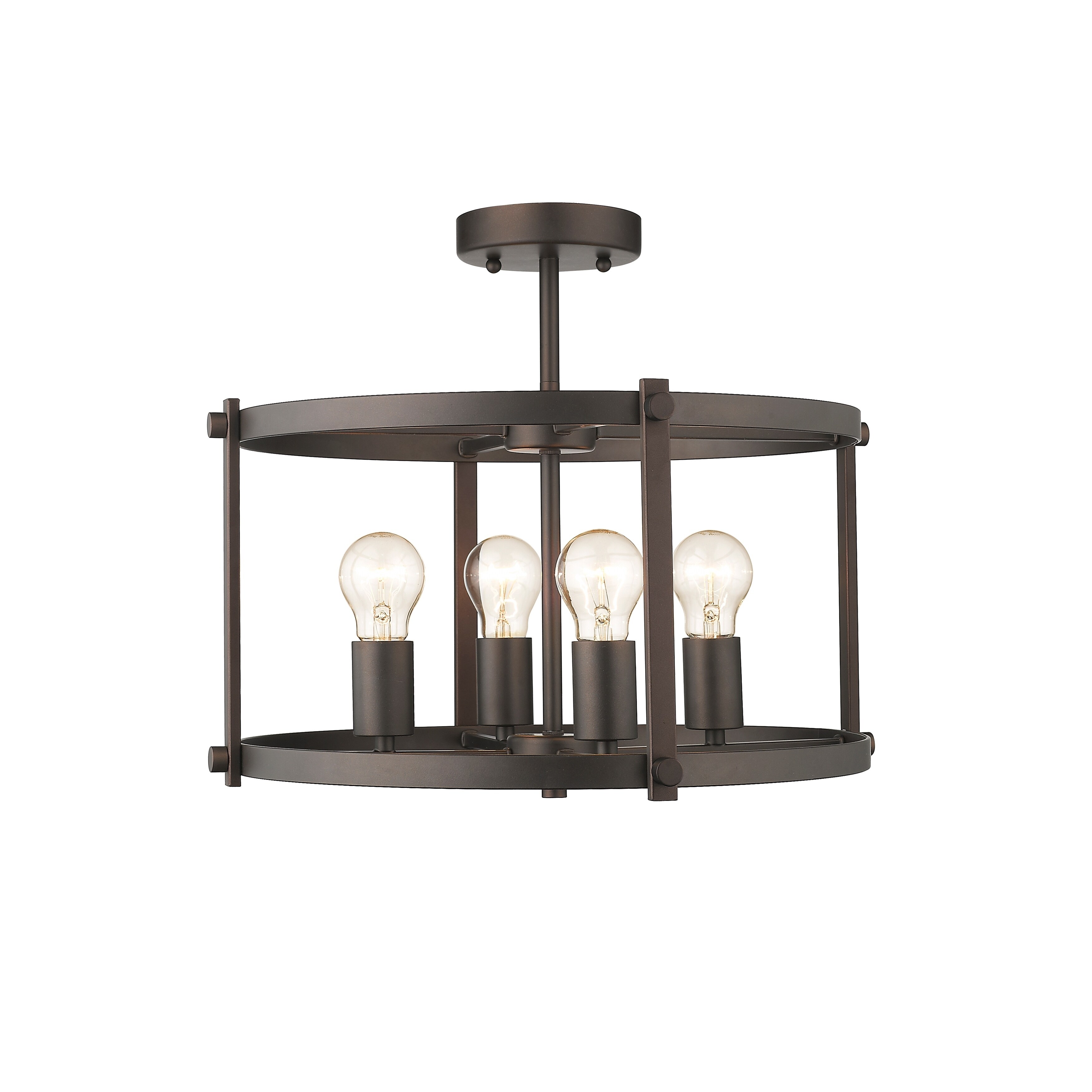4-light Oil Rubbed Bronze Semi-Flush Mount/Pendant - Mycitystee