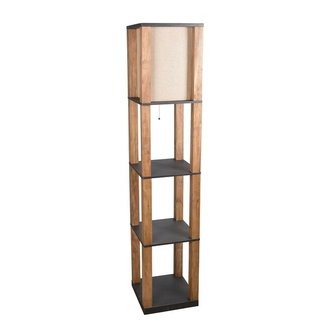 Lamps Per Se 68- inch Wooden Shelf Floor Lamp - Mycitystee