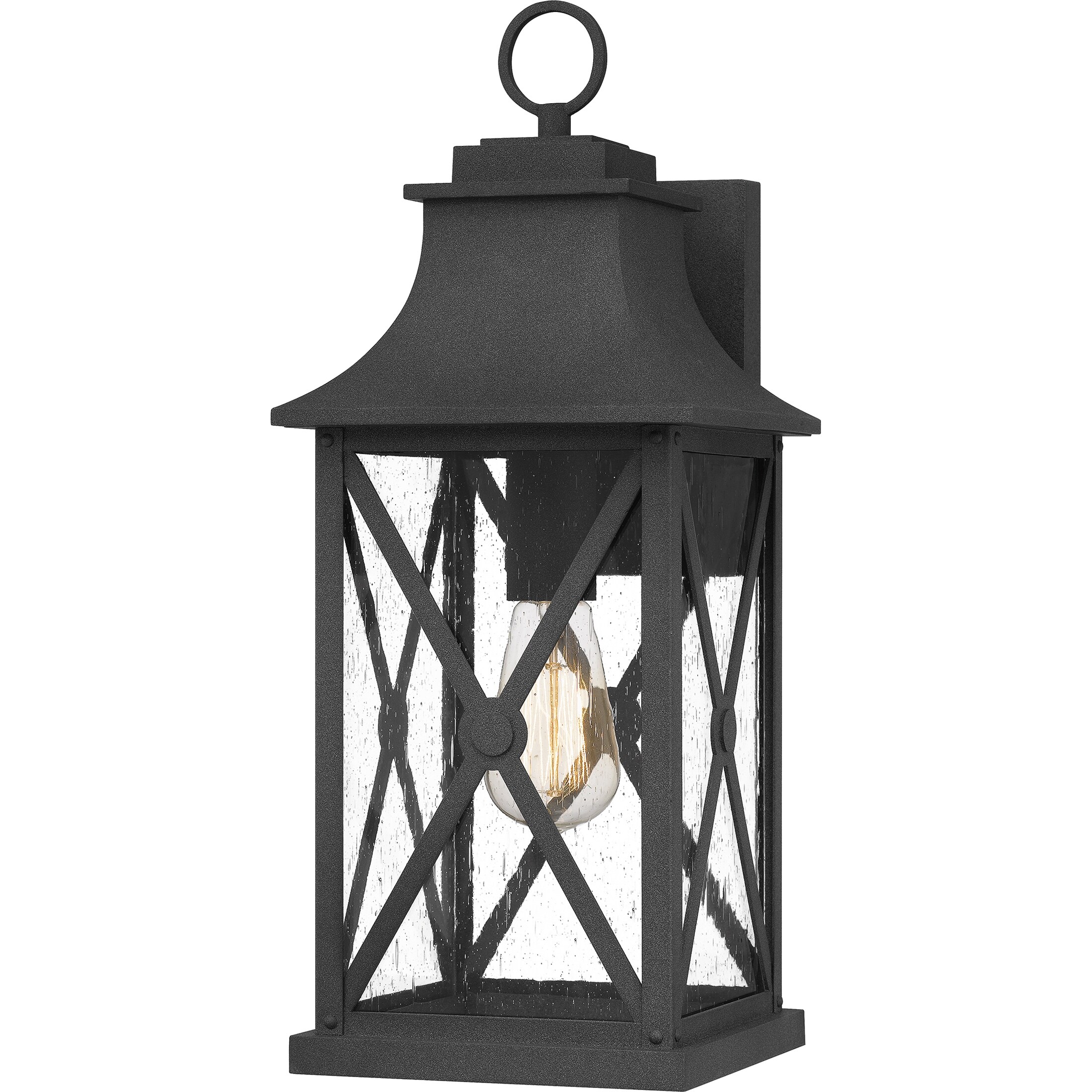 Ellerbee Outdoor Wall Lantern - Mottled Black - Mycitystee