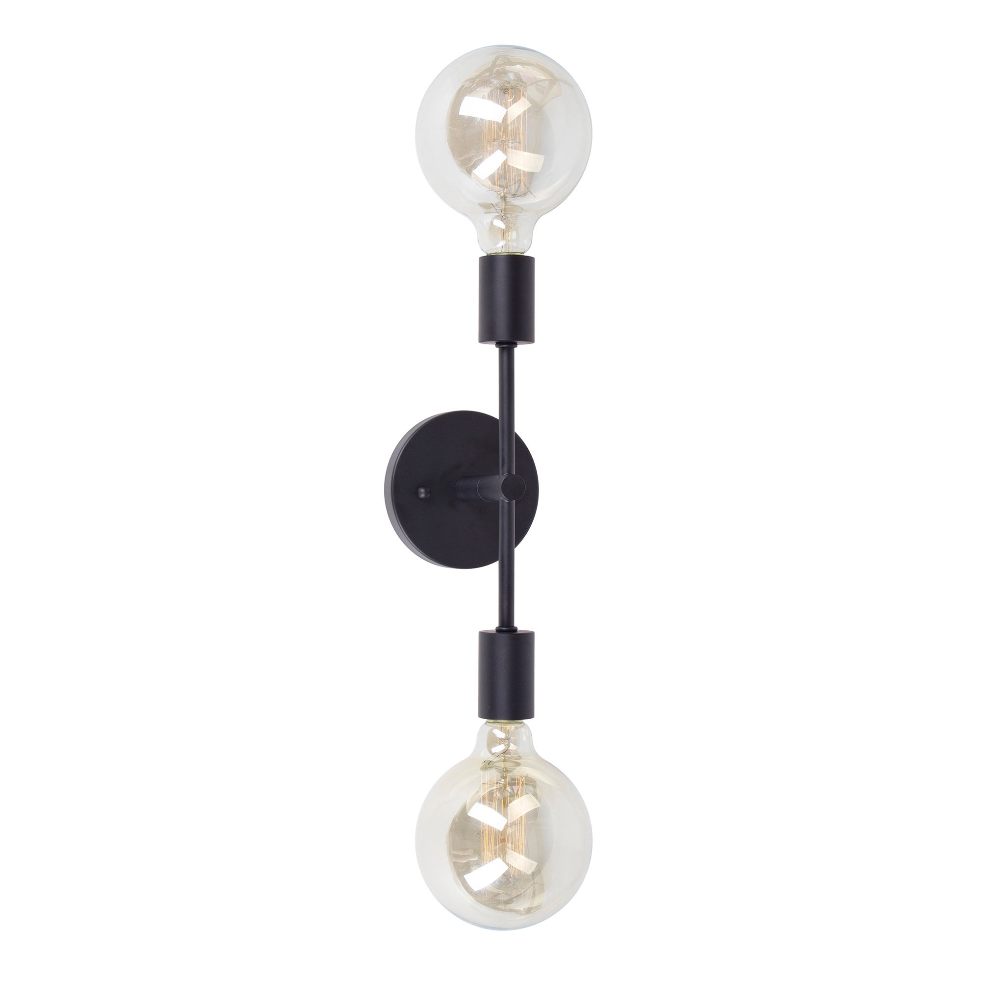 Baton 2-Light Black Wall Sconce - Mycitystee